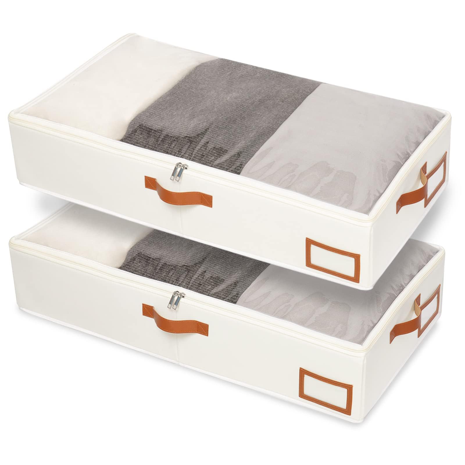 4-delige Opbergbox Voor Onder Het Bed - Grote Transparante Opbergbox Met Deksel Opvouwbare Opbergzak Voor Kleding Dekens En Kussens