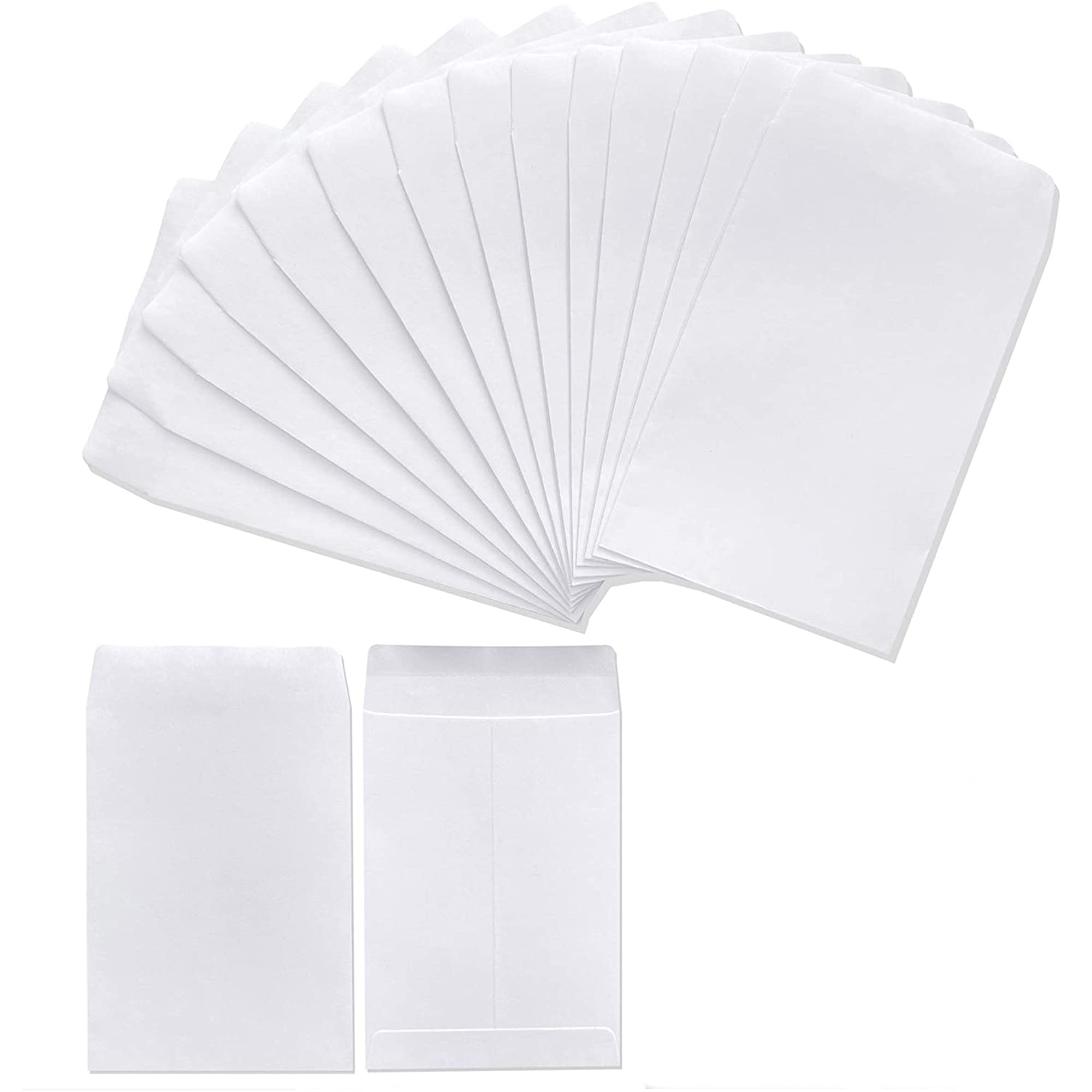 200 Packs Self-Adhesive Small Parts Packets Envelopes Kraft Self Sealing Seed Envelopes Coin Stamps Storage for Home Garden Wedding Office, (2.25"×3.5", White)