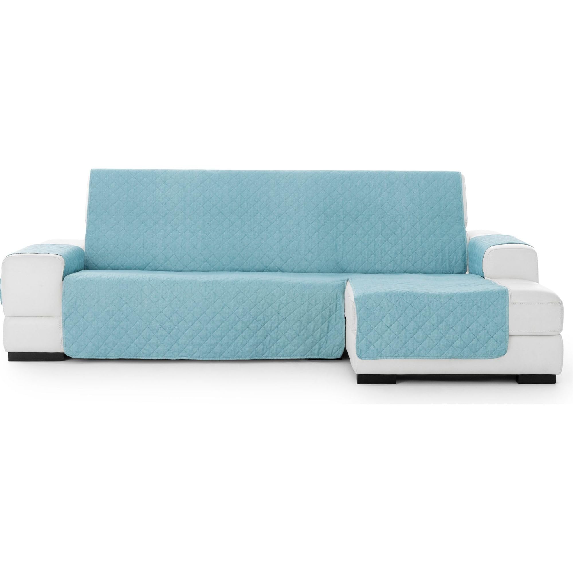 ECOMMERC3 | Funda Sofá Chaiselong Extra Derecha Acolchada y Antideslizante – Funda Sofá Chaiselongue Turquesa Protección Completa, Confort y Estilo en Diseño Ajustable y Lavable