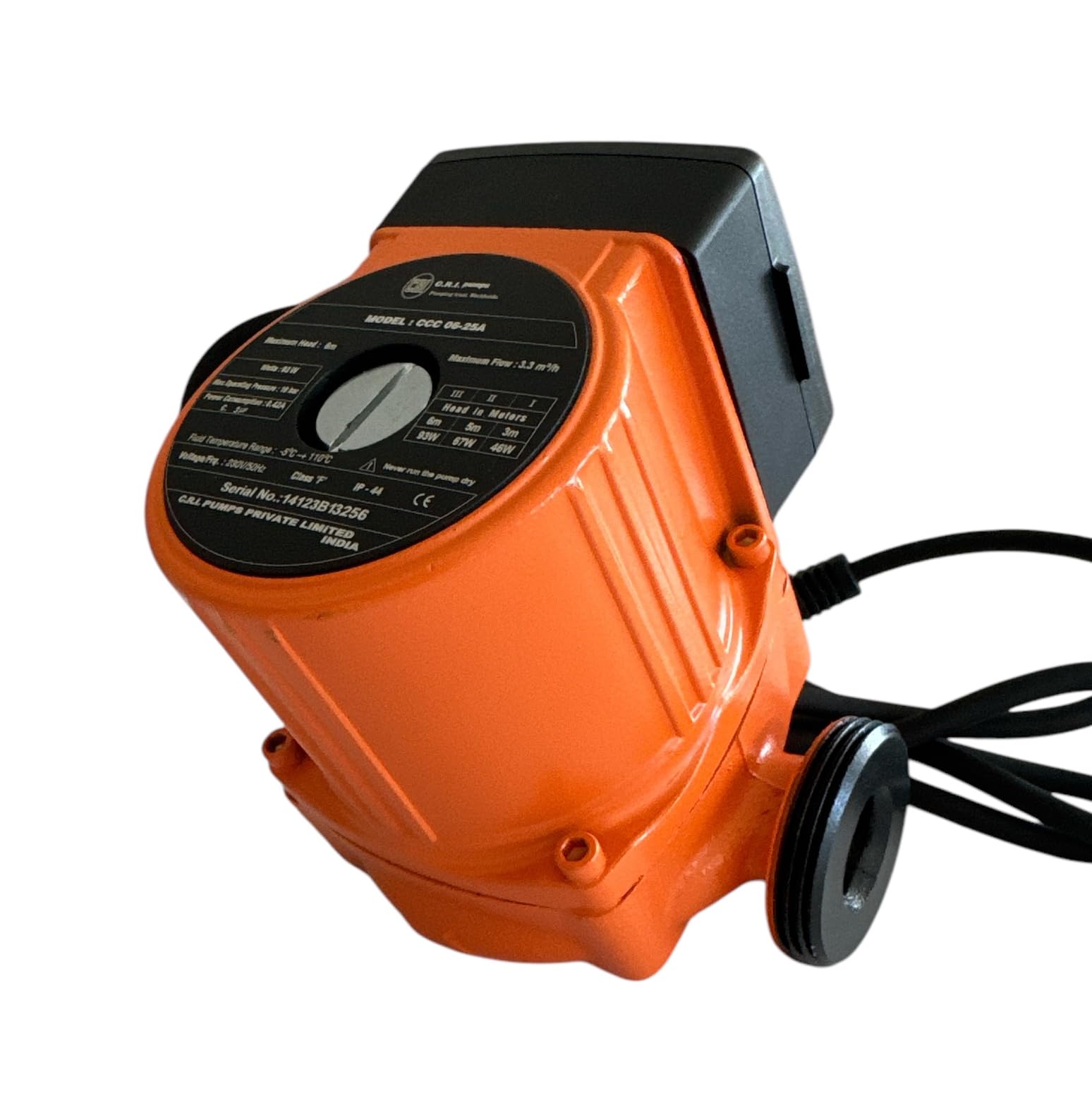 eacommerce - Pompa di Circolazione Riscaldamento per Caldaia | 3 Velocità Regolabili | Motore Asincrono a 2 Poli | Per acqua calda | Uso Domestico e Industriale | 93W 203V 50Hz 1Ph