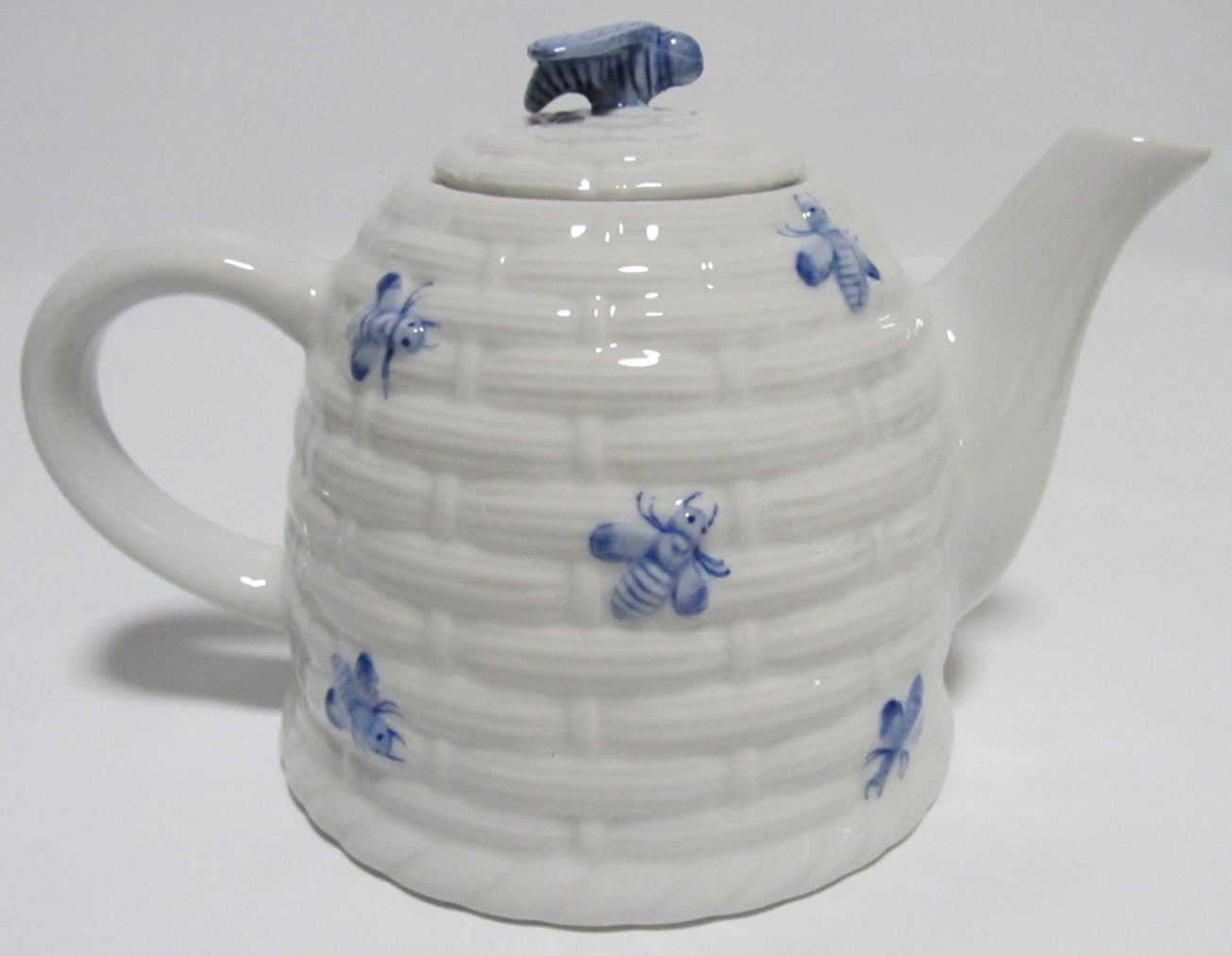 Sadek Blue Bee Basket Weave Teapot