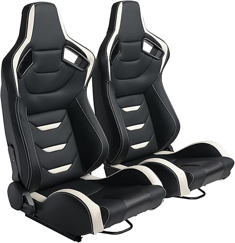 WIILAYOK Asientos de carreras 1 par de asientos de cubo con deslizadores de doble bloqueo para ajuste delantero y trasero asientos universales de