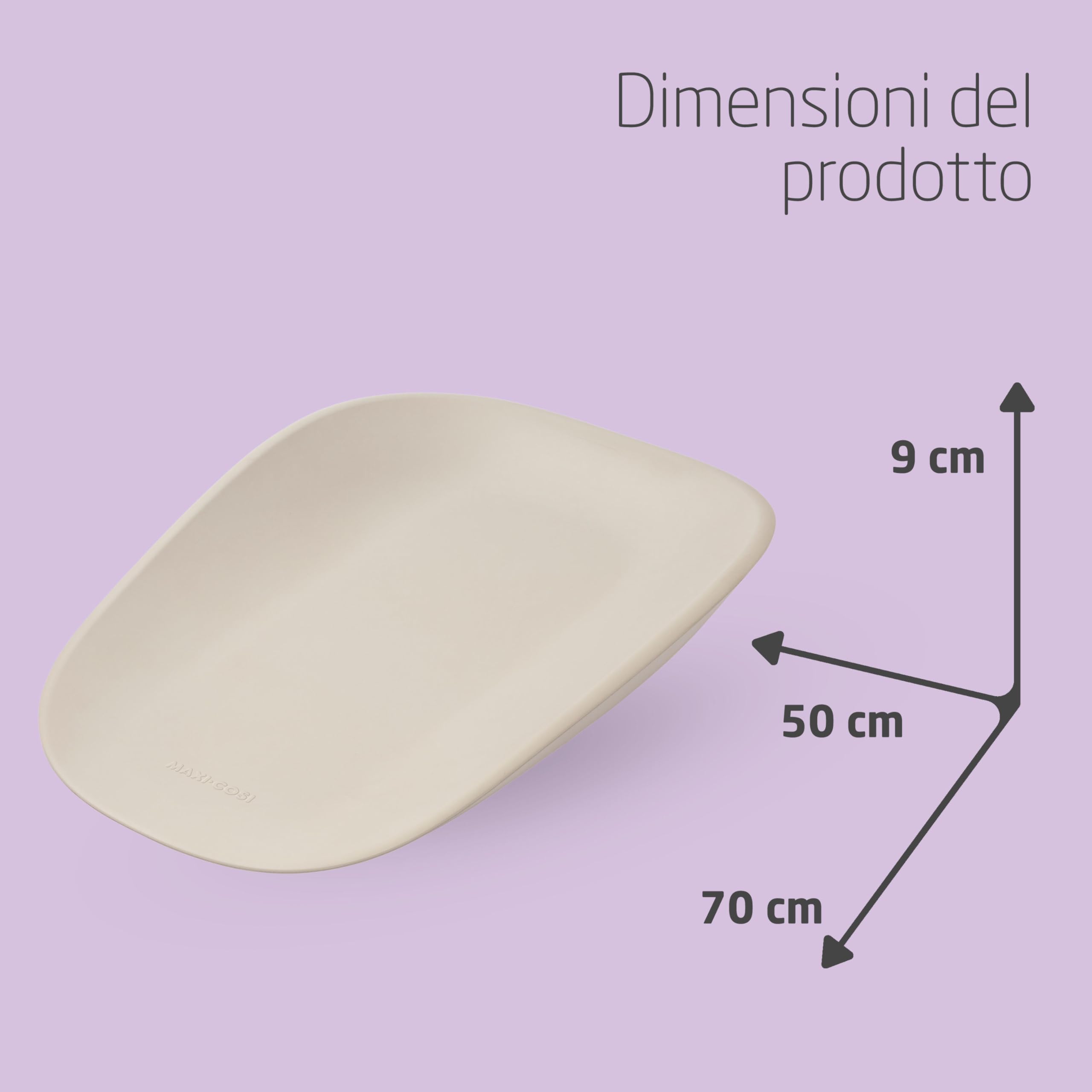 Maxi-Cosi Mavis, Fasciatoio Neonato, 50x70cm, 0-12 mesi, Neonati e Bimbi Piccoli, Bordi Alti Arrotondati, Facile da Pulire, Antiscivolo, Morbido Materassino Fasciatoio da Tavolo, Elegance Beige
