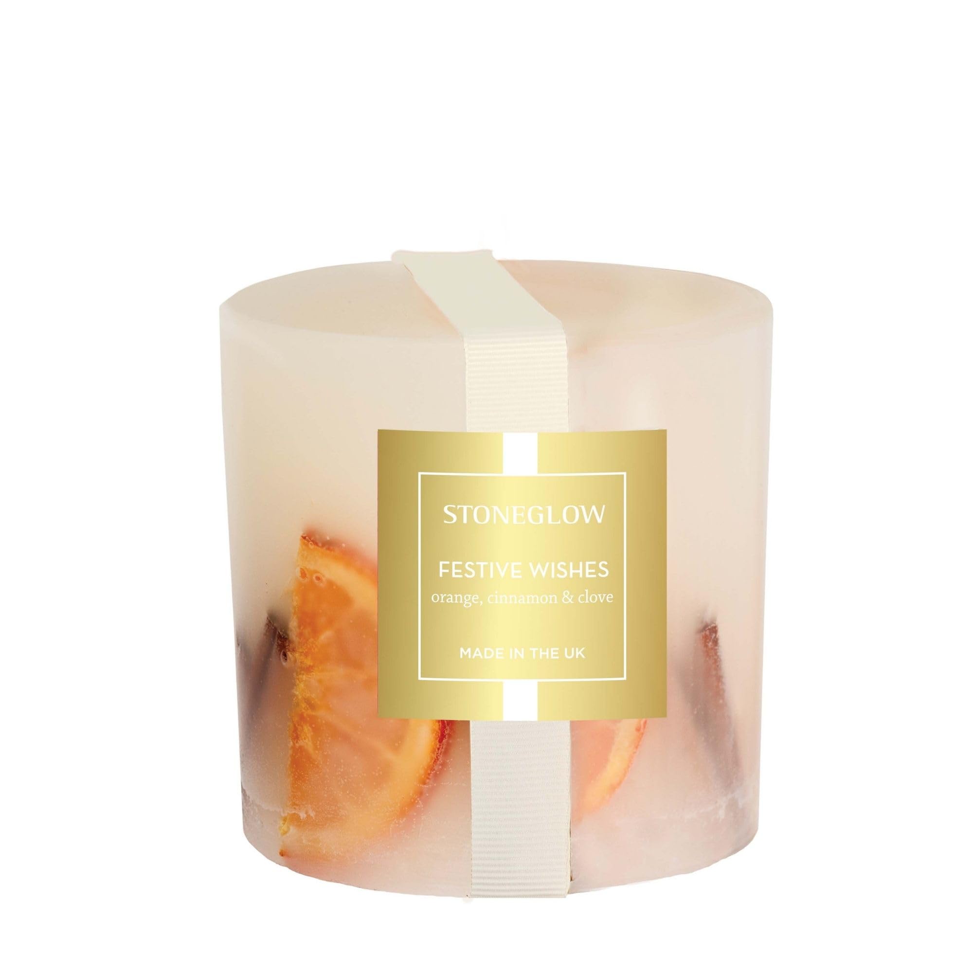 Stoneglow Seasonal Festive Wishes Kerze Orange, Zimt und Nelke, 470 g