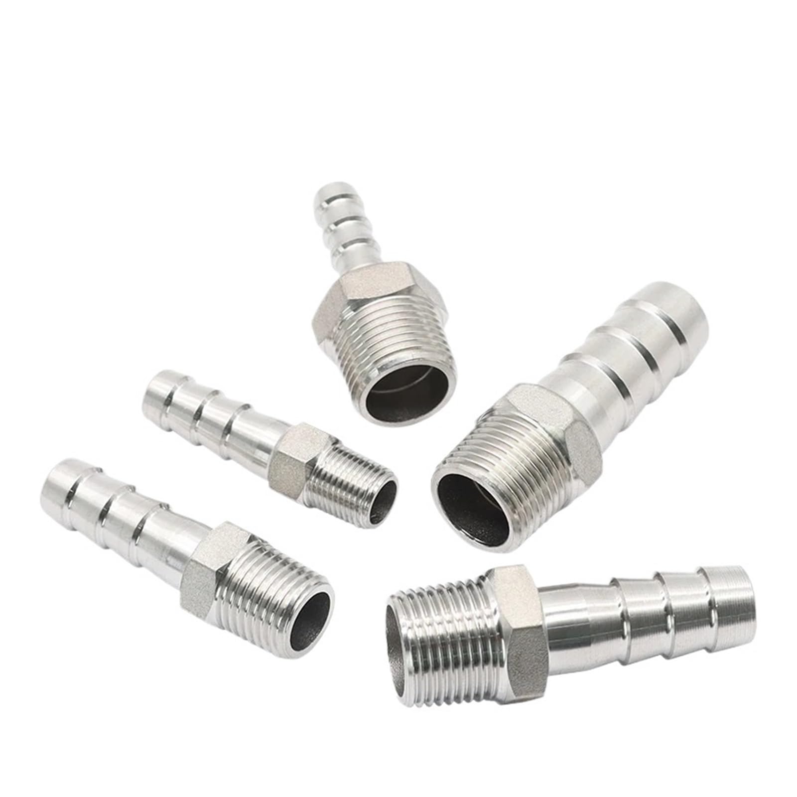 Adaptador Manguera Ducha Conector de lengüeta for Manguera Acero Inoxidable 304, 1/8 ", 1/4", 3/8, 1/2", Conector Cola Acoplamiento Pagoda for con Rosca Macho BSP | 32mm,1-1I4