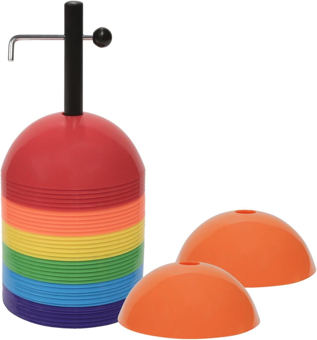 Champion Sports Juegos de conos de cúpula suave para atletismo y distanciamiento social, colores surtidos, morado