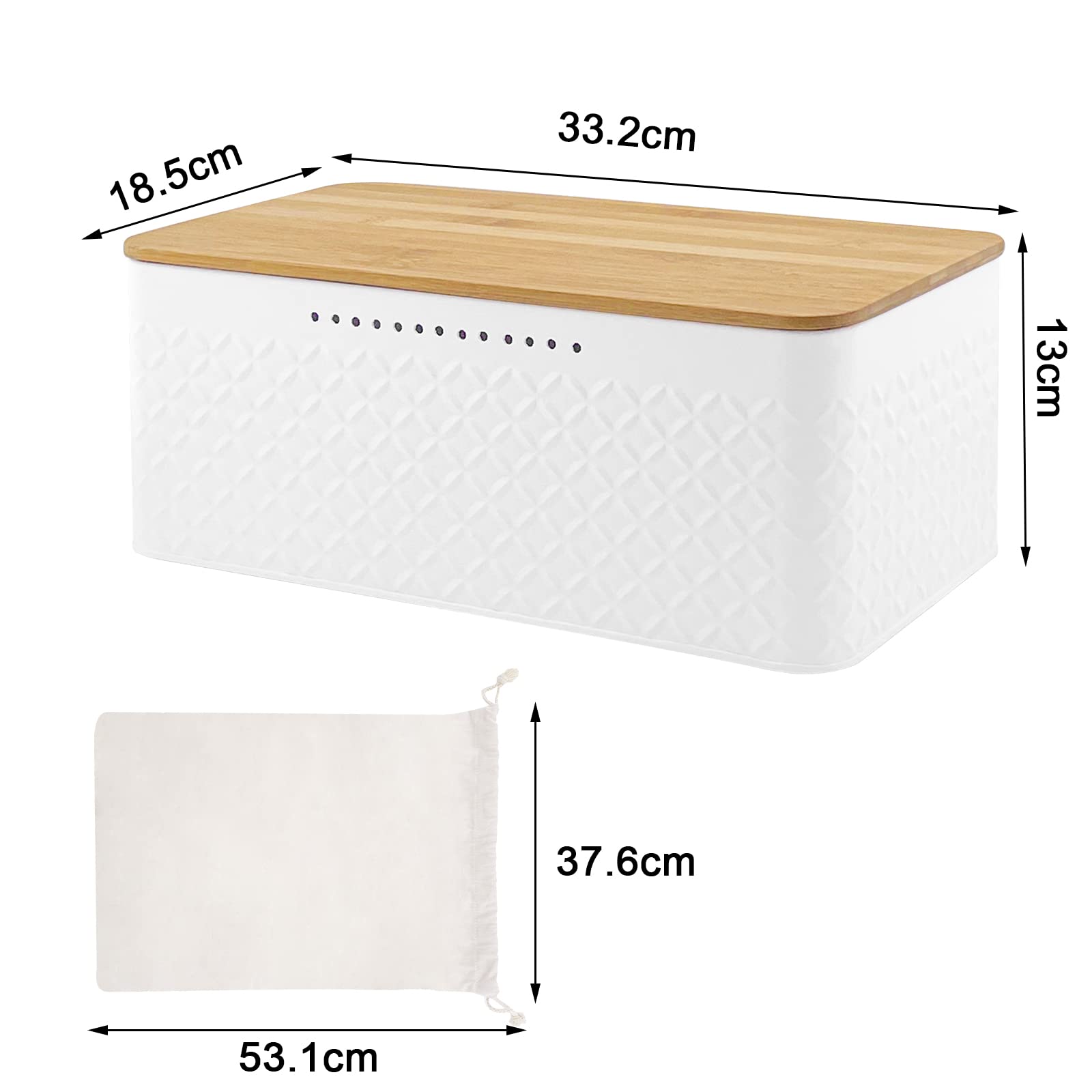 NEMTMCUA Boîte à pain avec couvercle en bambou utilisable comme planche à découper, boîte à pain
