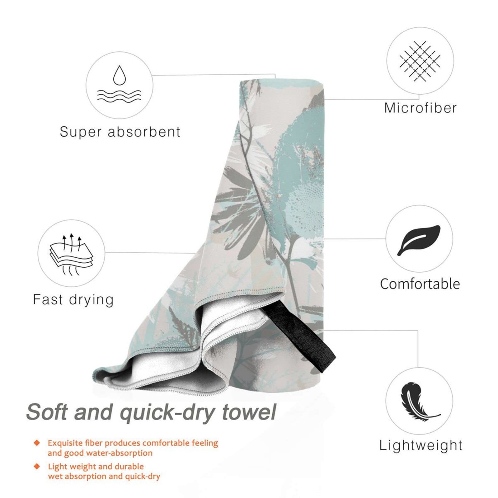 Serviette microfibre Lot de 3 – compacte, ultra-légère et rapidement sèche – la serviette de sport et serviette voyage parfaite 40X80CM Gris