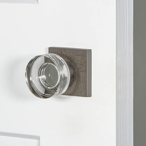 Miniatura 2 de Viaggio Quadrato - Roseta de lino doble con pomo de cristal Circolo en gris titanio