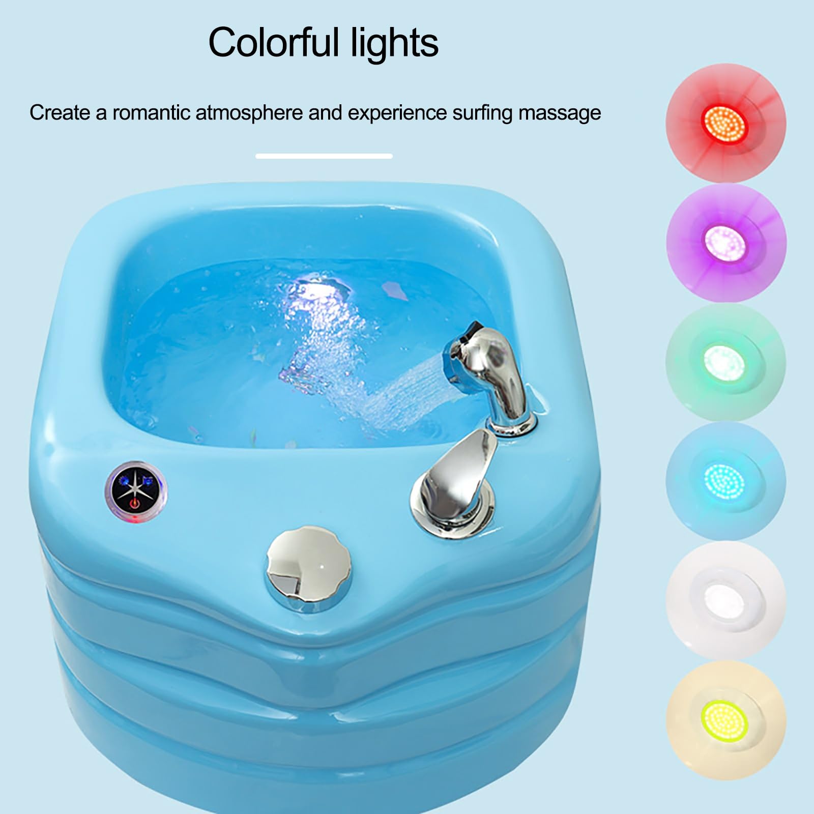 Kąpiel głębokich stóp, spa z masażem, do domu, pedicure, spa z regulowaną temperaturą i masażem, kolorowa lampa, łagodząca stres stóp, poprawia krążenie krwi (pomarańczowa)