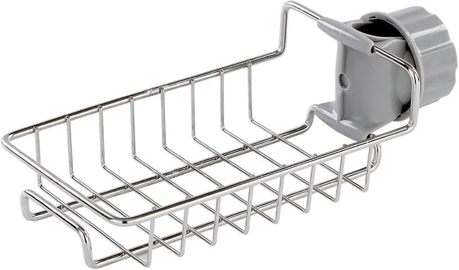 Kitchen Faucet Sponge Stainless Steel Bracket Shower Rack Soap Box Sink Storage Rack to Store Bathroom Kitchen Sponge Soap(2 pcs)