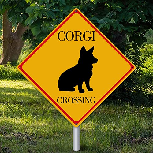 Plaque en métal Corgi Crossing le cadeau idéal pour amoureux de chiens