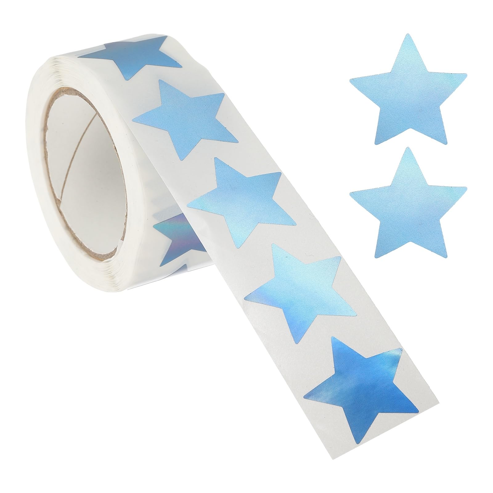 PATIKIL Star Stickers Roll 1", 500 Pcs Metallic Foil Stars Self-Adhesive Labels Reward Behavior Chart for Classroom Teacher Supplies, Metallic Blue