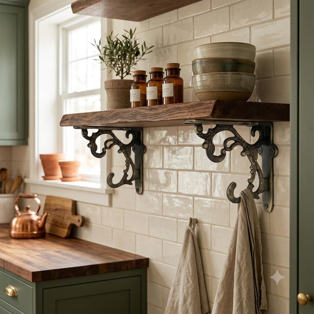 Gold Antique Shelf Brackets - Rustproof Iron -4 Gold Antique Shelf Brackets - Rustproof Iron -4