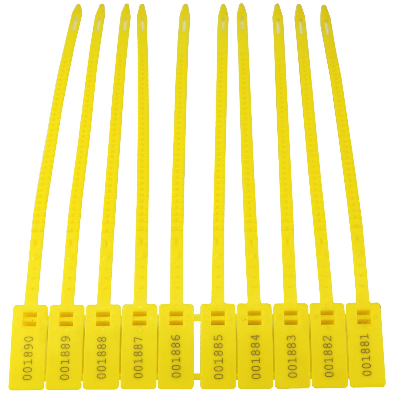 Manipulationssicherungen, Selbstverriegelnde, manipulationssichere Kabelbinder mit Zugverschluss, nummerierte Einweg-Kabelbinder