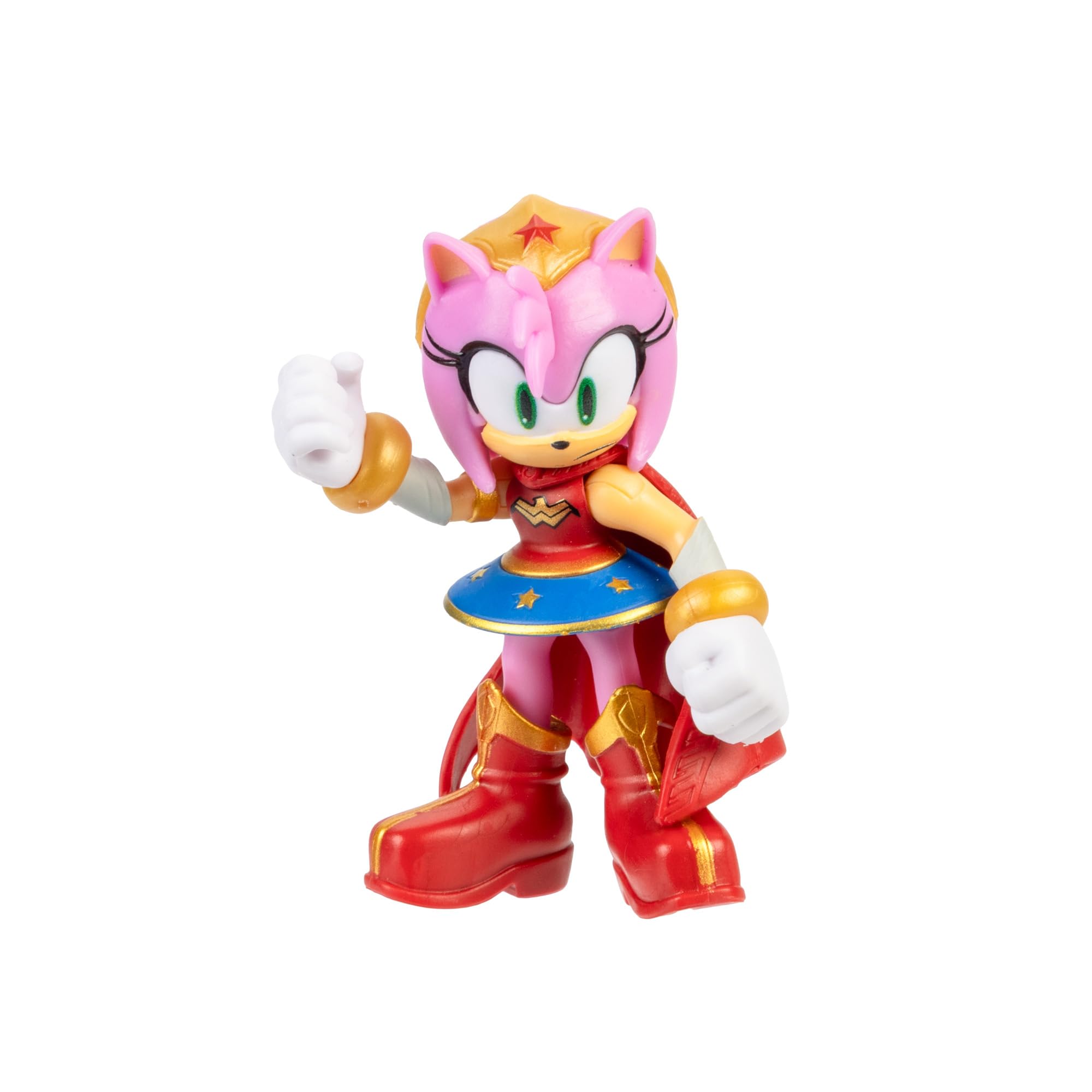 DC x Sonic Amy as Wonder Woman 2.5" / 6.35cm Action Figure, Officially Licensed by Jakks Pacific