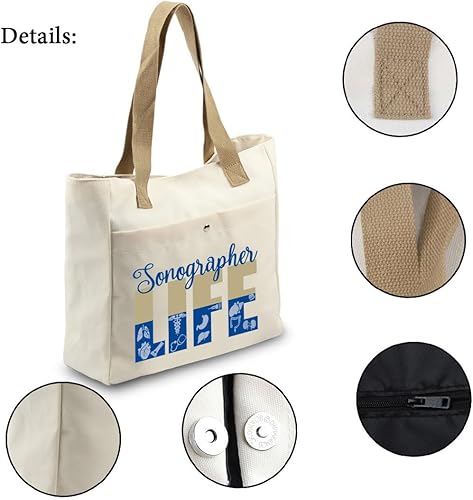Miniatura 5 de VAMSII Sonographer Life Tote Bag ecografista Regalo de graduación de ultrasonido Técnico Regalo de Sonografía Tecnología Regalo Radiólogo