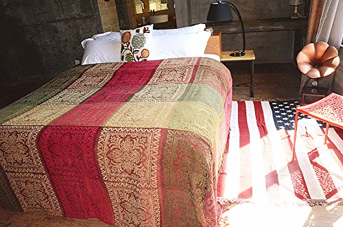 Sofaüberwurf, Möbelschutzdecke aus Chenille-Jacquard mit Fransen, mediterraner Stil, Decke für alle Jahreszeiten, rot… – Bild 6