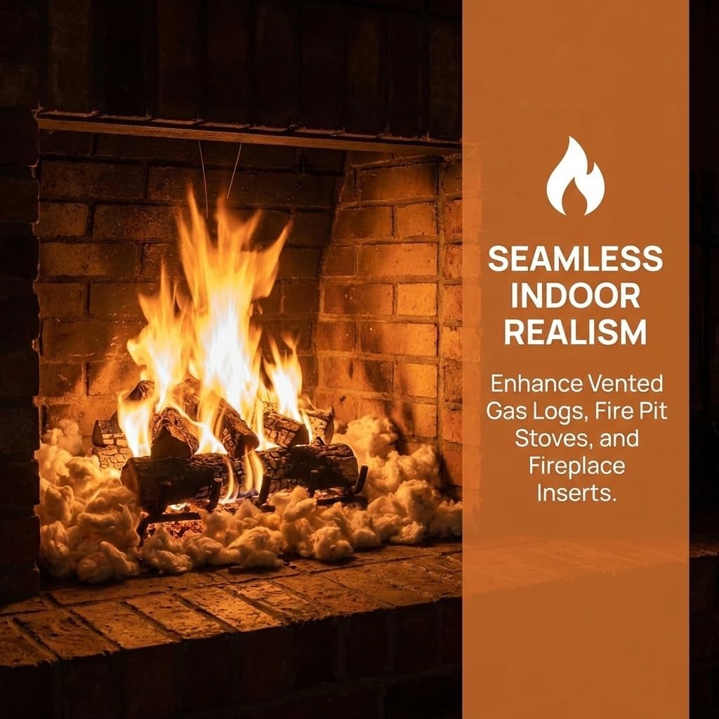 10 Oz Fireplace Embers, Glowing Rock Wool Embers for Gas Log Sets | Suitable for Natural Gas & Propane Fireplaces, Vented & Unvented Indoor Gas Fireplaces