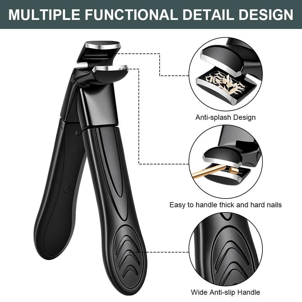 Beugo Nail Clippers for Thick Nails Toenail Clippers for Thick Toenails Angled Head Large Toe Nail Clipper Set Wide Jaw Opening Sharp Heavy Duty Fingernail Clipper Cutter for Men Women Seniors - Image 3