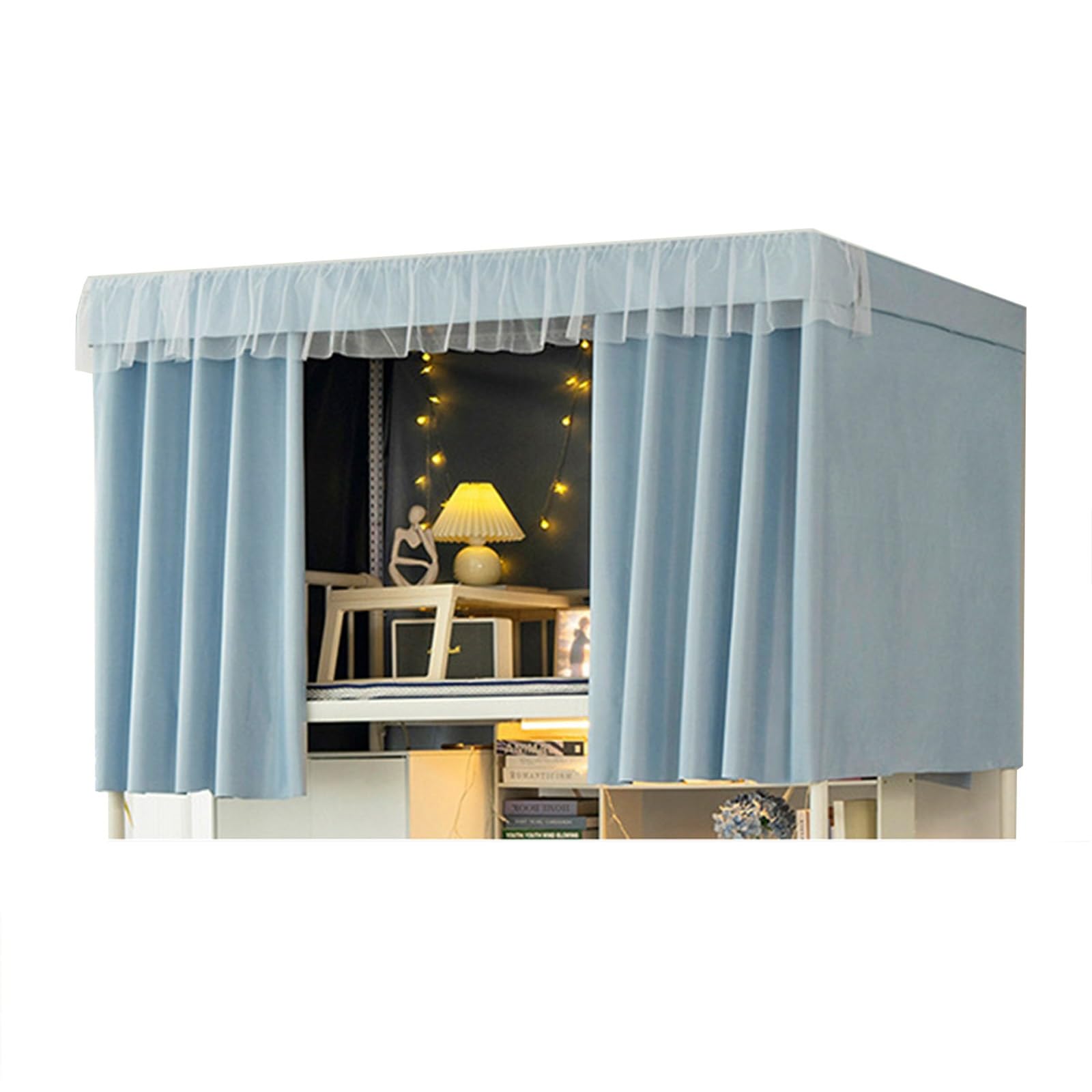 LVYUDS Dust-Proof Bunk Bed Curtains Available Dormitory Blackout Loft Bed Curtains Universal Breathable Bunk Bed Tent Decoration(Curtain*3,1.2M_BLUE)