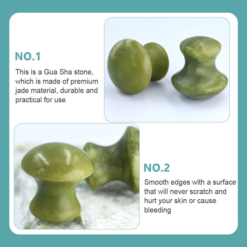 2pcs Gua Sha Tools Quartz Champignon Visage Massager Health Jade Jade Stones Champignon Retirez Les Rides Massager pour Femmes Accueil Spa rose