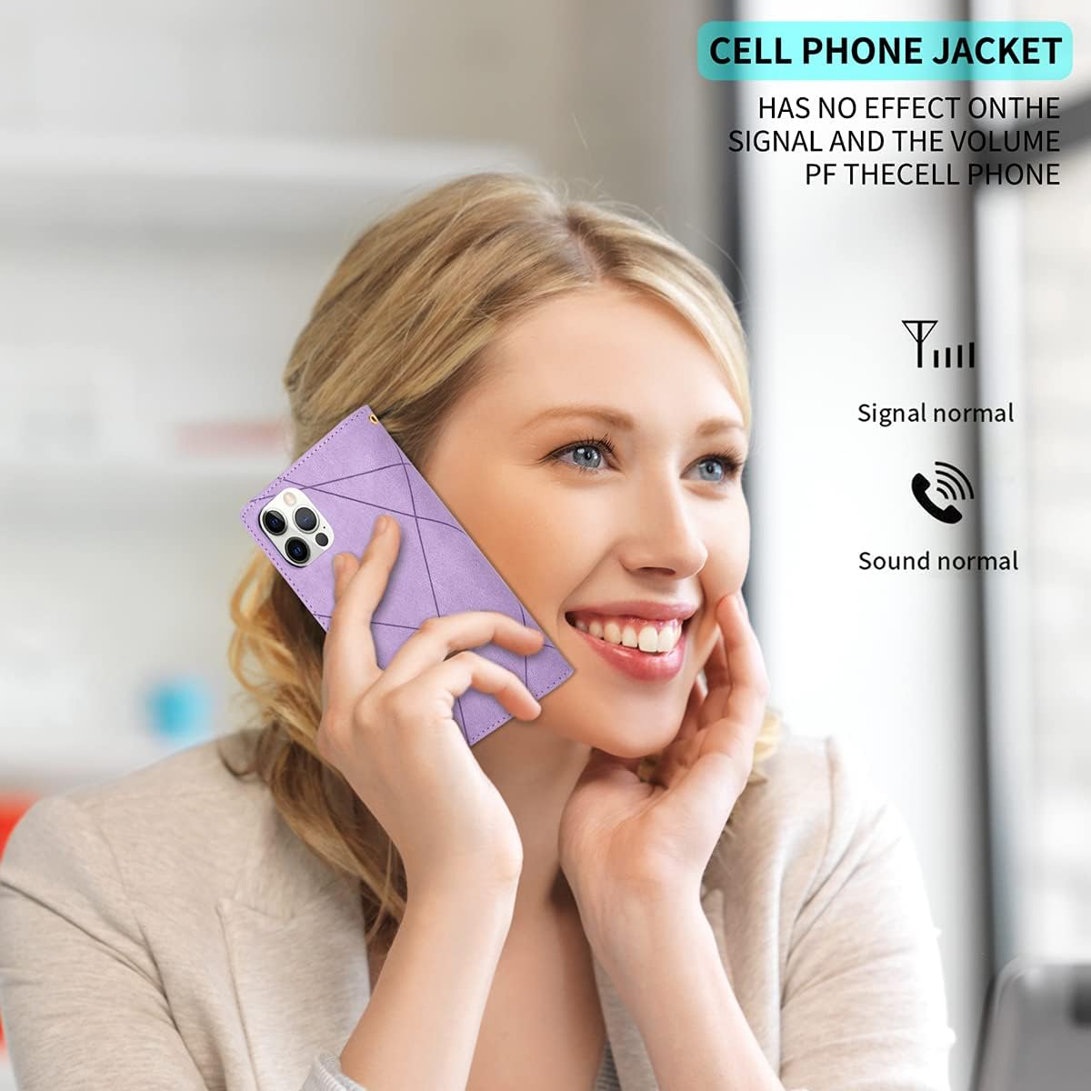 UEEBAI Wallet Case for iPhone 14 Pro 6.1 inch, Vintage Premium PU Leather Cover Flip Case with Card Slots Magnetic Closure Zipper Pocket Kickstand Handbag with Hand Strap - Purple