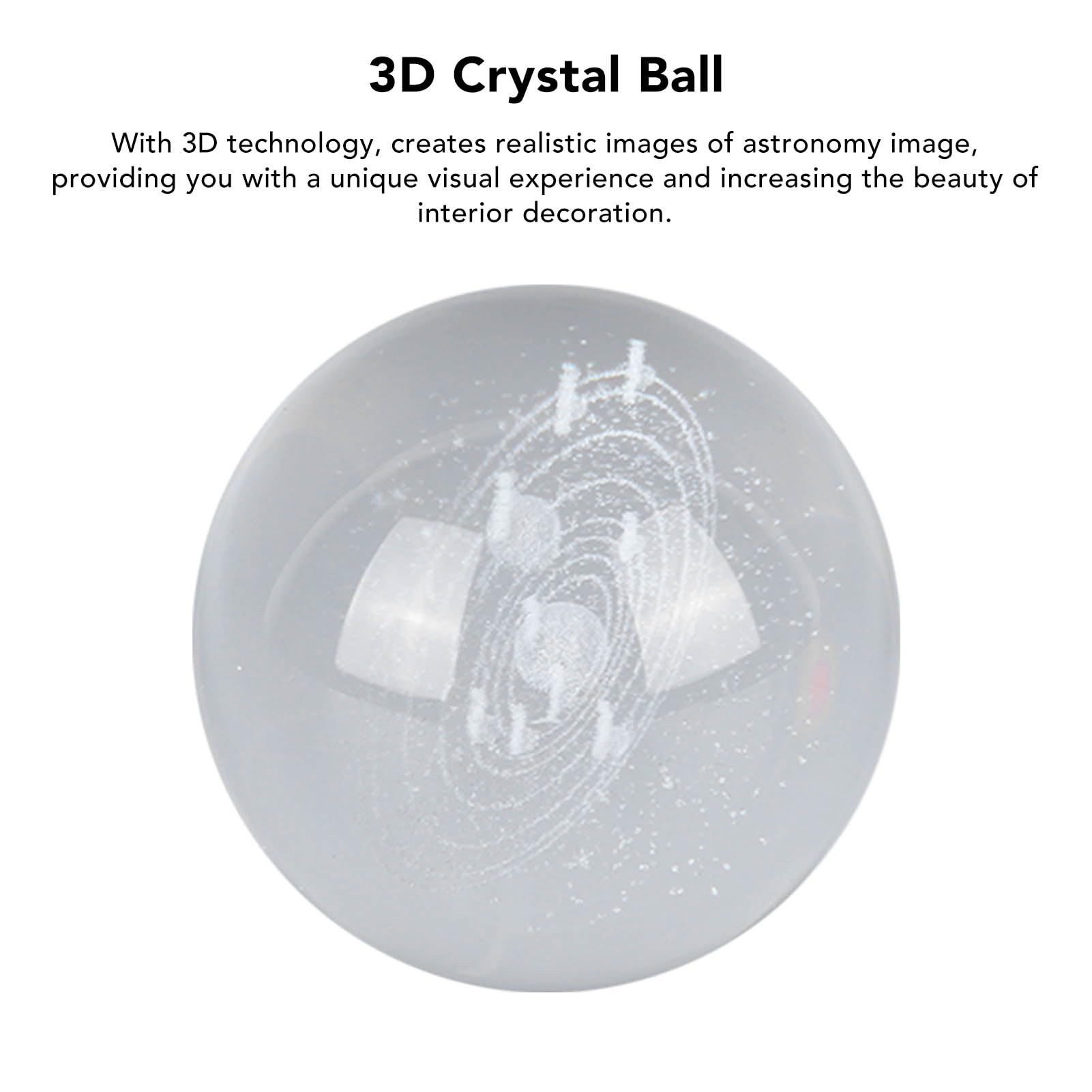 Lampe Boule De Cristal 3D De 6 Cm, Sculpture Ronde