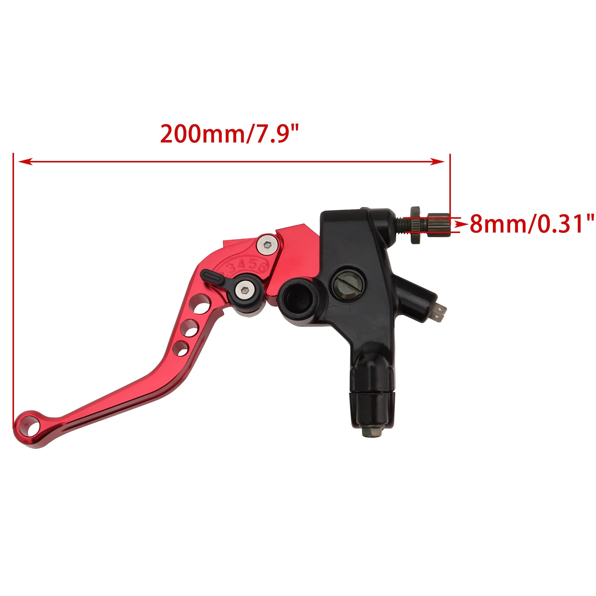 WOOSTAR 22mm Estándar 7/8" CNC Ajustable Embrague de Freno Palanca del Cilindro Maestro Set Reemplazo para Majesty T3 T5 T6 Motocicleta Dirt Pit Bike Scooter ATV Rojo