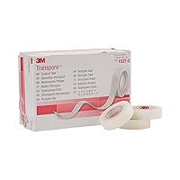 Vista 3 de Parte #3M-1527-0 3M Transpore - Cinta médica/quirúrgica de 1/2 pulgada x 10 yardas (0.5 in x 30.0 ft), transparente, porosa, plástica