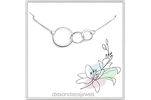 Sterling Silver Three Circle Necklace For Women