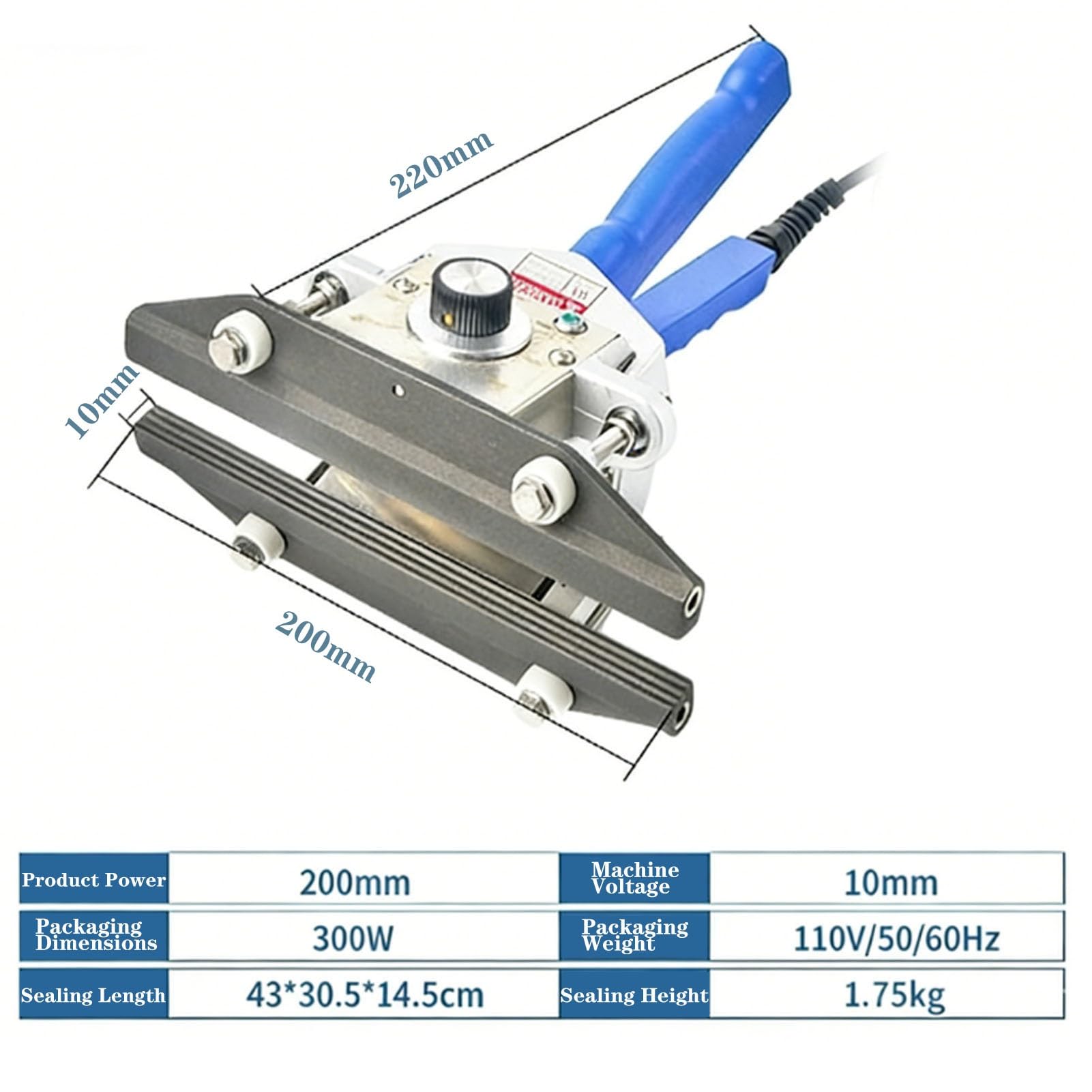 Sellador térmico portátil con temperatura ajustable, herramienta de mano para sellar bolsas y papel de aluminio