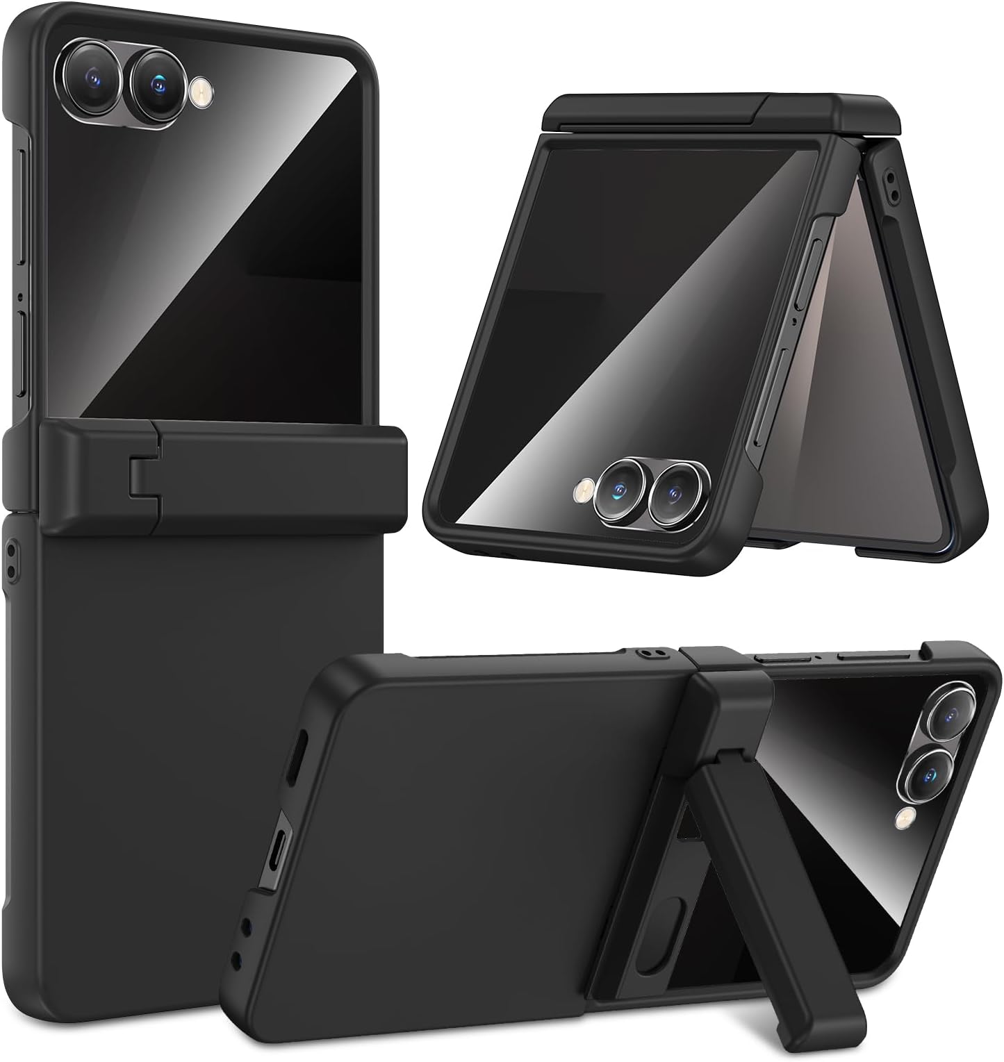 Maxdara for Z Flip 7 Case, with [Privacy Screen Protector] [Hidden Kickstand] [Hinge Protection] [Support Wireless Charging] Phone Cover for Samsung Galaxy Z Flip 7 5G, Black (Privacy Screen)
