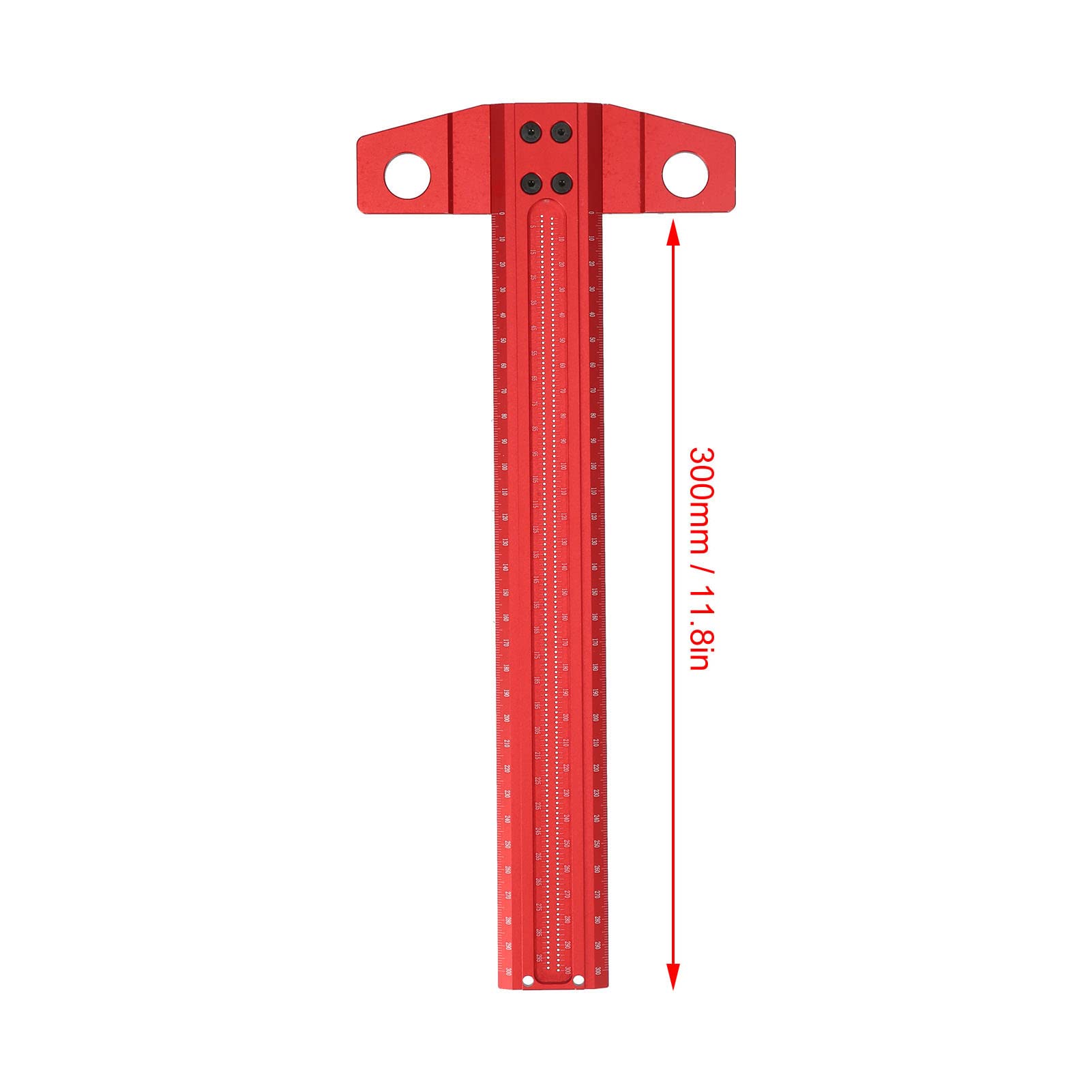 Righello squadra NDNCZDHC in lega di alluminio 6061, squadra di precisione, 1 mm, righello disegno per vetro e legno, 300-400 mm opzionale (300 mm)