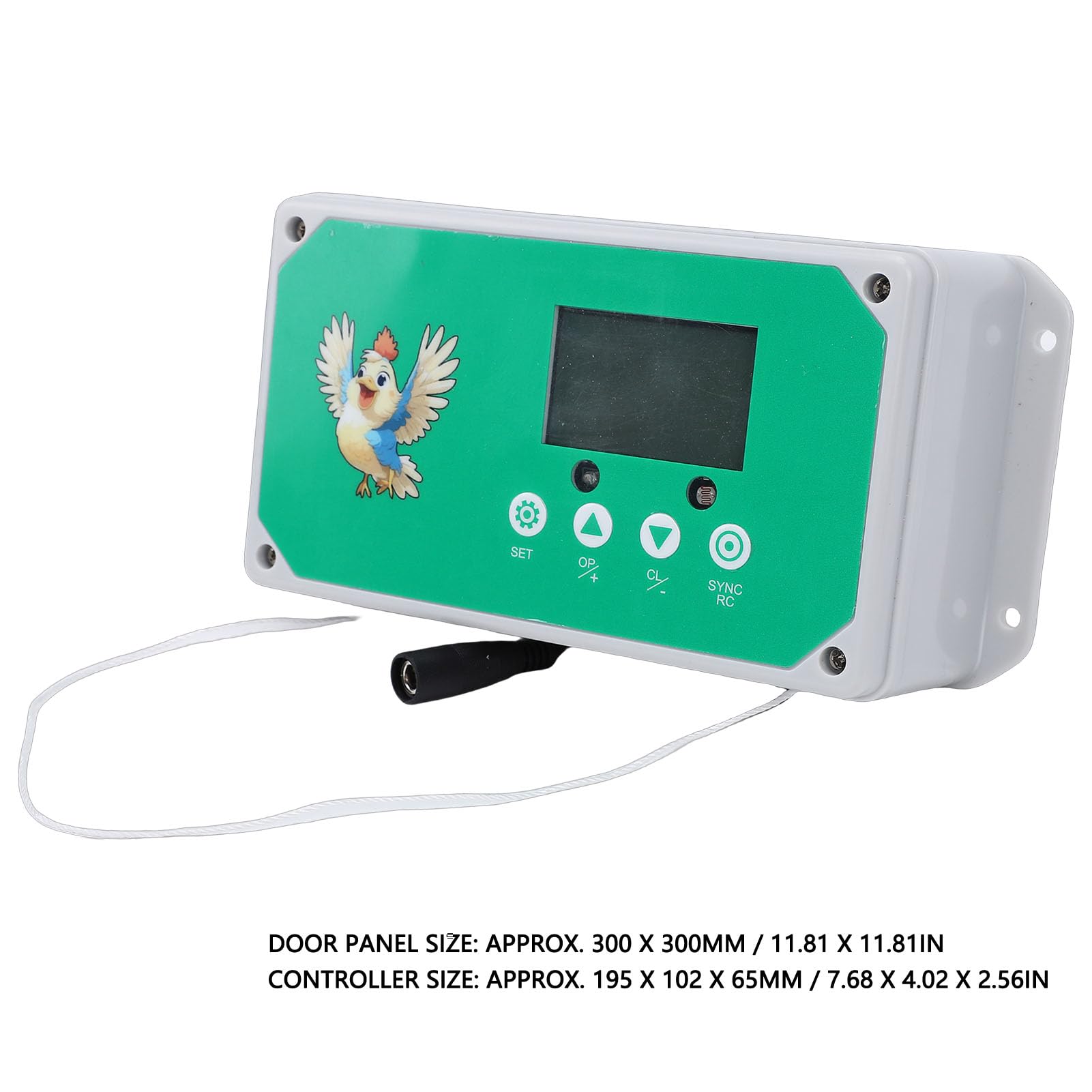 SIXRUN Automatischer Hühnerstall-Türcontroller, Programmierbarer Timer mit Fernbedienung 50m, 4kg, EU-Stecker 100-240V