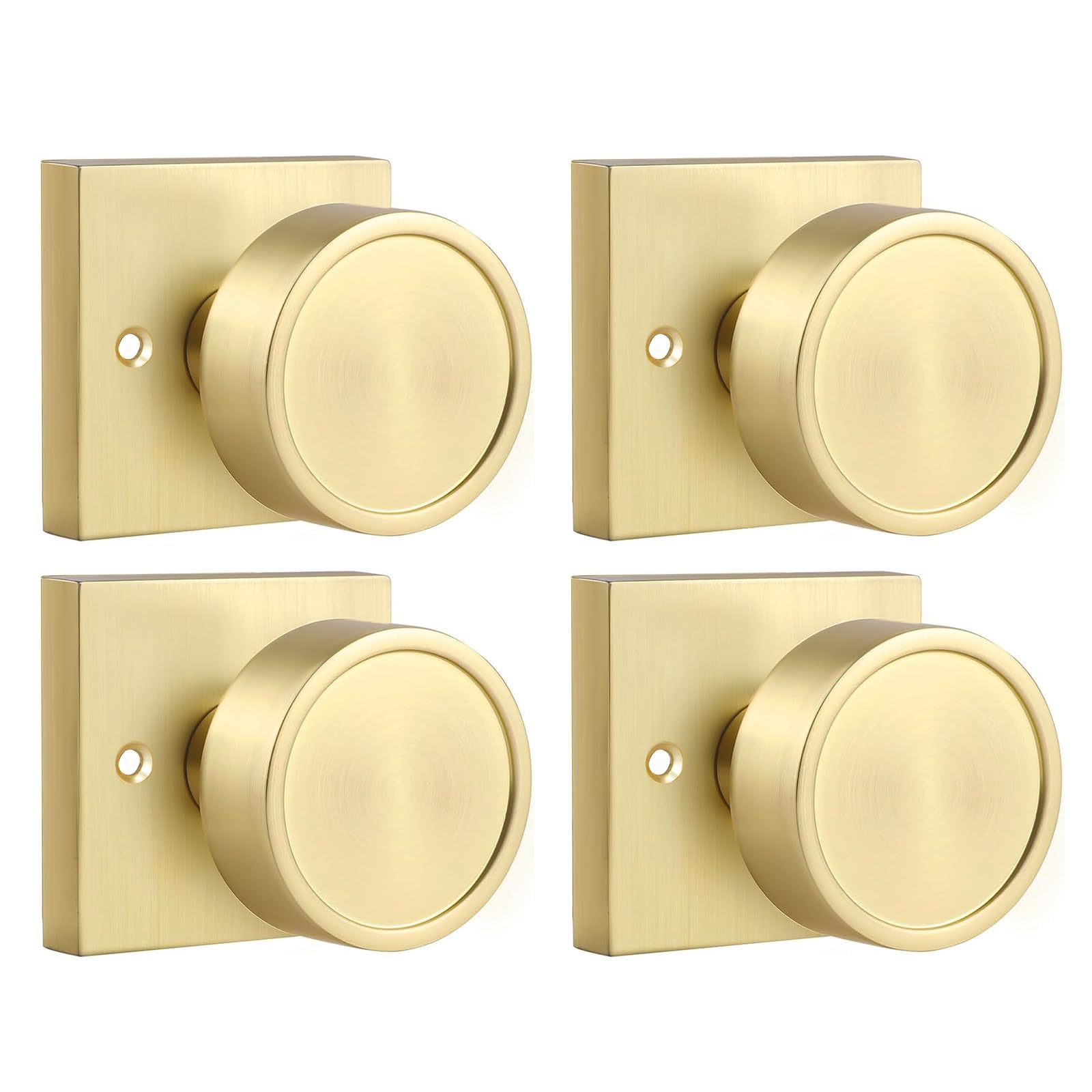 Haidms Gold Dummy Door Knobs for Closet, Half No-Turning, 4 Pieces