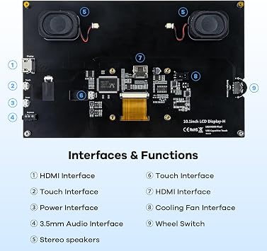 lafvin 10.1 inch ips lcd touch screen display panel 1024 x 600 capacitive screen hdmi monitor for raspberry pi jetson nano bb black windows 10 8 7