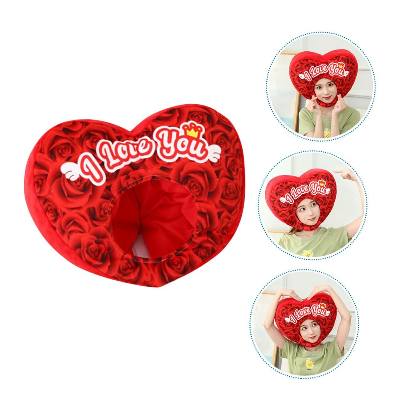 Healifty Sombrero de Peluche con Diseño de Corazón Rosa para San Valentín Accesorio de Disfraz Adorable y Cómodo para Parejas como Complemento Fotográfico Fiestas Festivales rol Románticos