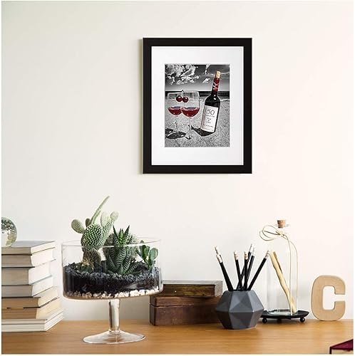 Miniatura 7 de Copas de vino para parejas, en blanco y negro, fotos personalizadas únicas o impresiones en lienzo con nombres de pareja y fechas especiales, regalo