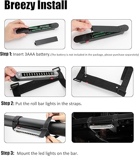 Miniatura 5 de SUNPIE Luz de cúpula UTV Iluminación interior universal para Polaris RZRRangerGeneral TalonPioneer Kawasaki MuleTeryx CanAm Off-Raod Golf Cart
