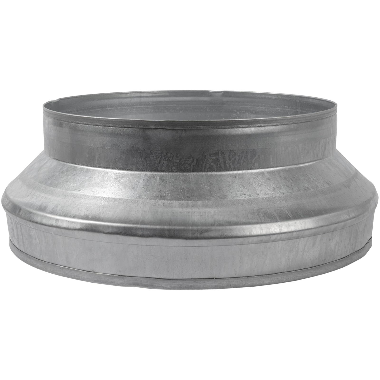 12" to 10" Inch Galvanized Steel Round Duct Reducer - Pipe Fitting Increaser Reducer - Drain, Waste and Vent Conduit Transition Adapter - Metal Tube