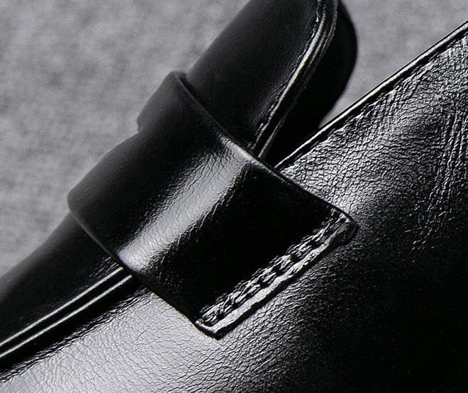 Men's Bussiness Dress Shoes Pointed Toe Slip On Loafers Casual Shoes for Men(White-Patch Five-Pointed star4,8)4