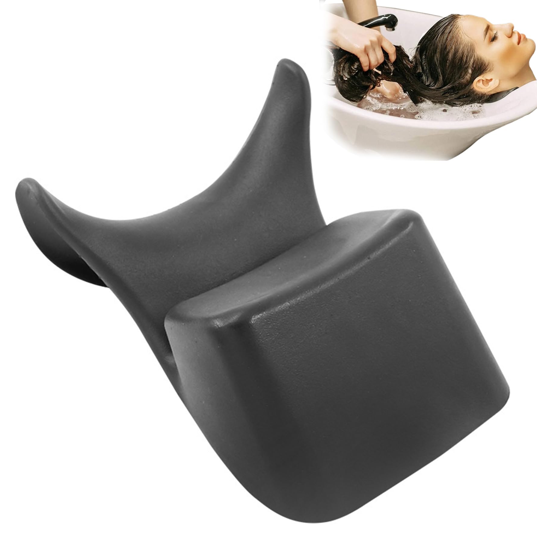 Shampoo-Schüssel-Nackenstütze | Shampoo-Schüssel-Nackenstütze, Salon, weich, bequem, gebogenes Haarwaschtablett, rutschfest, ergonomisches Waschbeckenkissen für Erwachsene, Kinder, Senioren