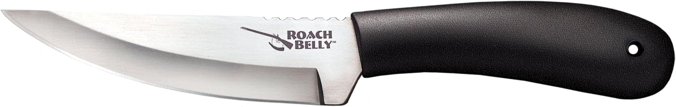 Cold Steel Roach Belly 4.5" German 4116 Stainless Steel Fixed Blade Trailing Point Outdoor Hunting Utility Knife, 4" High Impact Polypropylene Handle, Durable Sheath Included