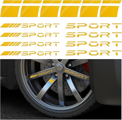 Ziciner 14 calcomanías reflectantes para automóvil, emblema deportivo de automóvil, logotipo de carreras deportivas, calcomanías impermeables para