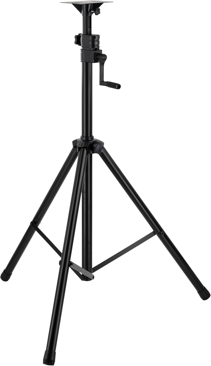 Pro Adjustable Crank-Up Speaker & Lighting Tripod Stand - Heavy-Duty Aluminum, 130LB Capacity, Height 48-90", Includes Carry Bag for DJ, PA System, Live Stage Performance