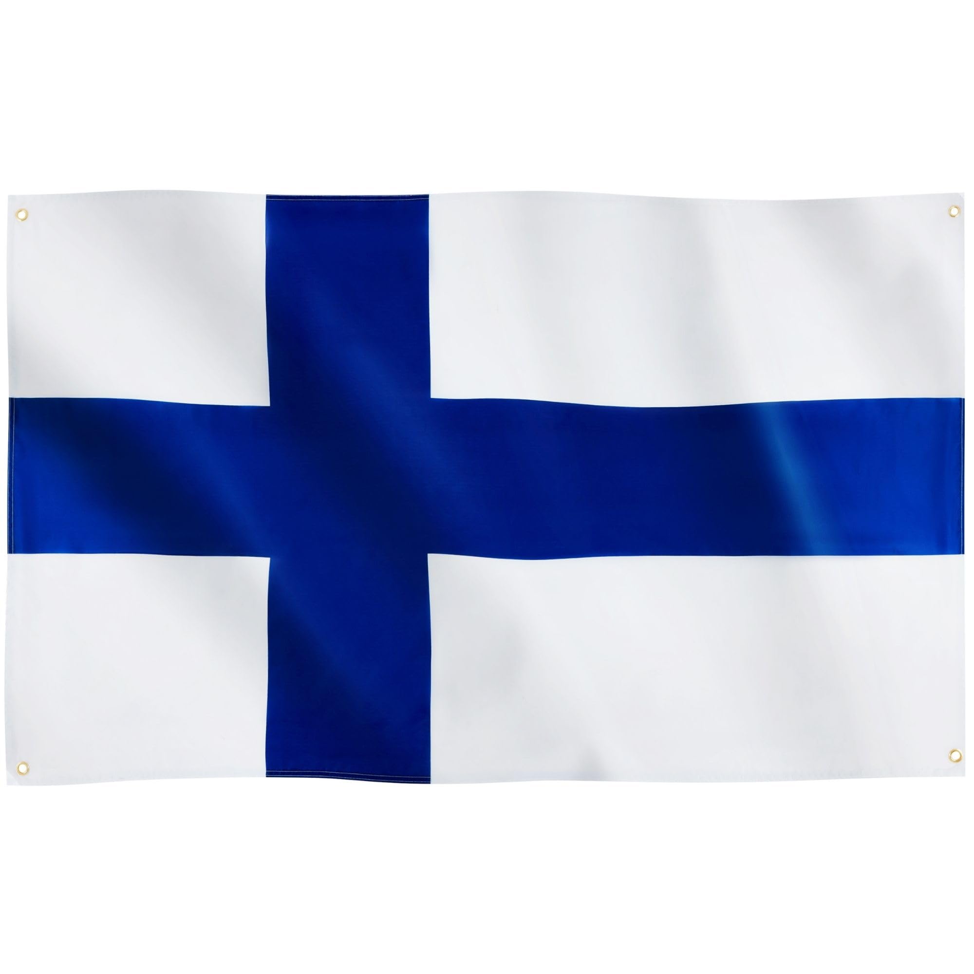 Runesol Finland Flag, 91x152cm, 3ft x 5ft, Finnish National Flag, Blue Cross, Nordic, 4 Grommets, Independence Day