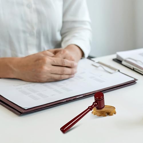 Miniatura 6 de Martillo de subasta de madera para juez, 3 piezas, martillo de subasta para cosplay, abogado, disfraz de abogado, martillo para niños, accesorio de