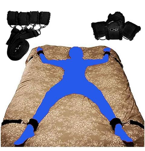 Sex Tie Downs Under Mattress for King Bed Restraints Kit for Couples Queen Sized Bed Bondage for Ankles and Wrists Men Leg Spreader Bar Sex Hand Cuff for Bedroom Bed Straps Adult Play Toys Sweatshirt