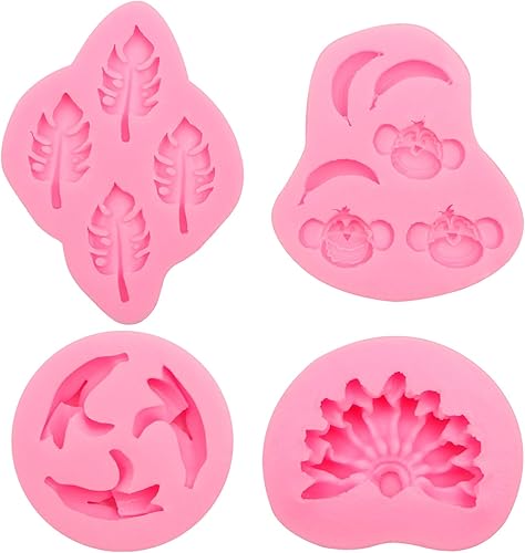 Miniatura 9 de Moldes de silicona de mono, plátano 3D, hojas de Monstera tropicales, moldes de fondant, moldes de decoración de pasteles de chocolate para hornear,